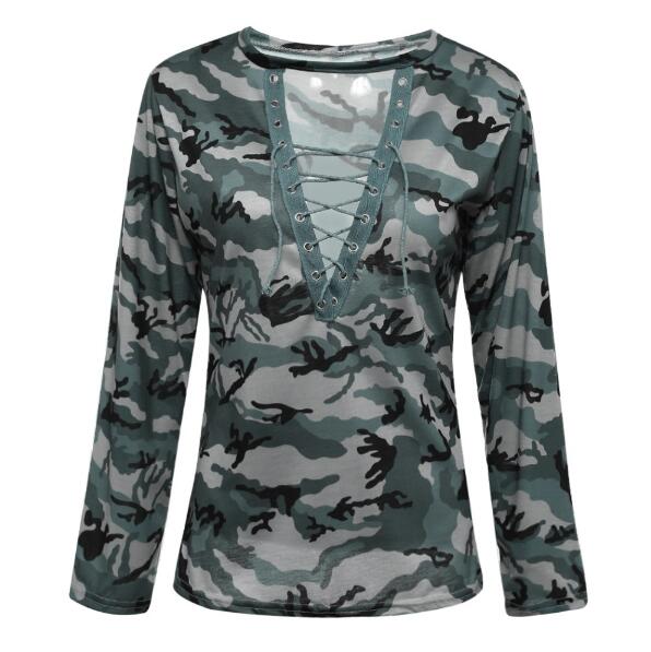 Camouflage Long-Sleeve Top